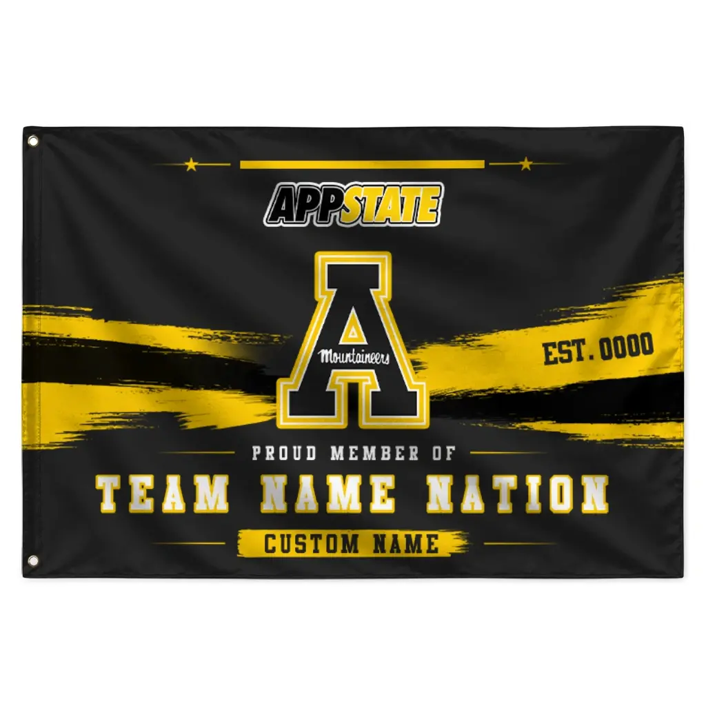 Appalachian State Mountaineers House Flag Customized Brushed Streaks Black Best Selling Appalachian State Mountaineers House Flag Customized Brushed Streaks Black Best Selling