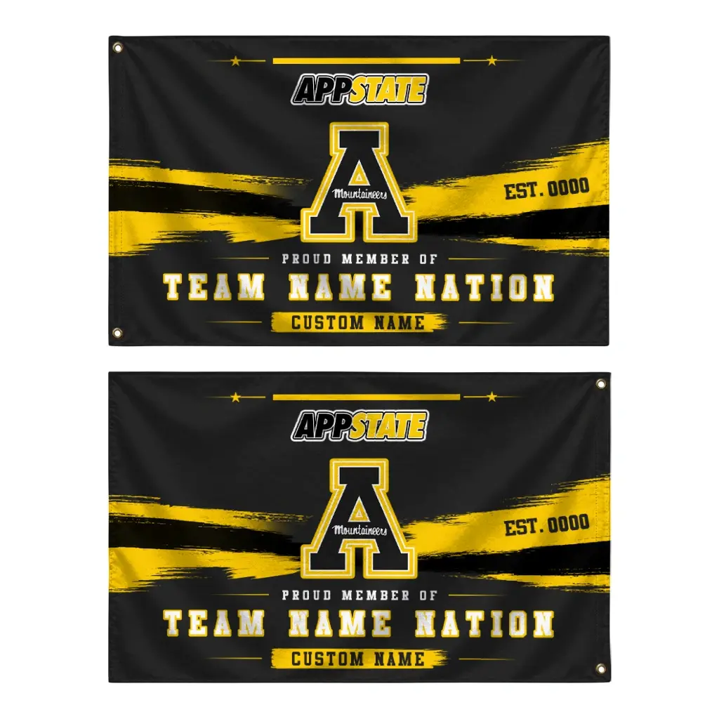 Appalachian State Mountaineers House Flag Customized Brushed Streaks Black Fashion Forward Appalachian State Mountaineers House Flag Customized Brushed Streaks Black Fashion Forward