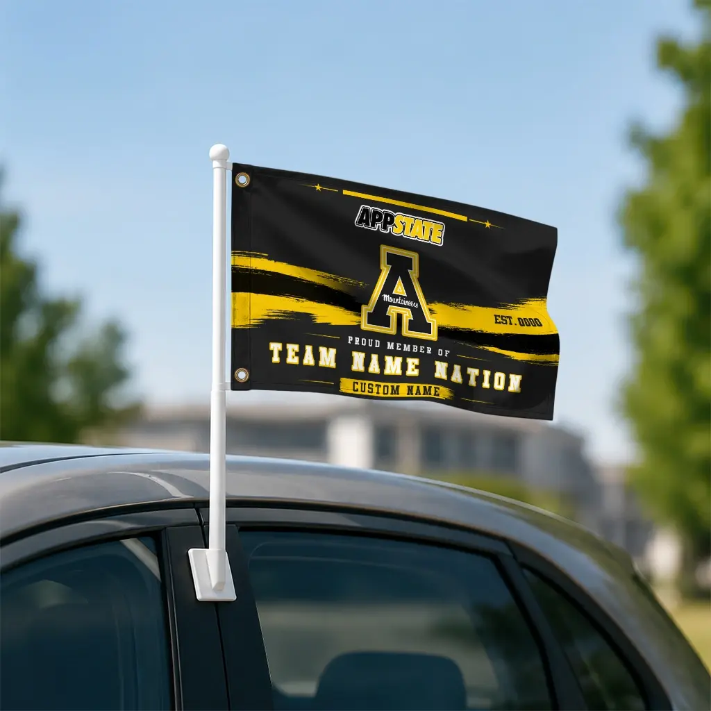 Appalachian State Mountaineers House Flag Customized Brushed Streaks Black Latest Model Appalachian State Mountaineers House Flag Customized Brushed Streaks Black Latest Model