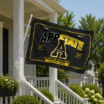 Appalachian State Mountaineers House Flag Customized Ornate Border Black Best Selling