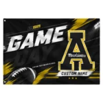 Appalachian State Mountaineers House Flag Personalized Action Streaks Black Best Selling