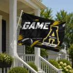 Appalachian State Mountaineers House Flag Personalized Action Streaks Black Best Selling