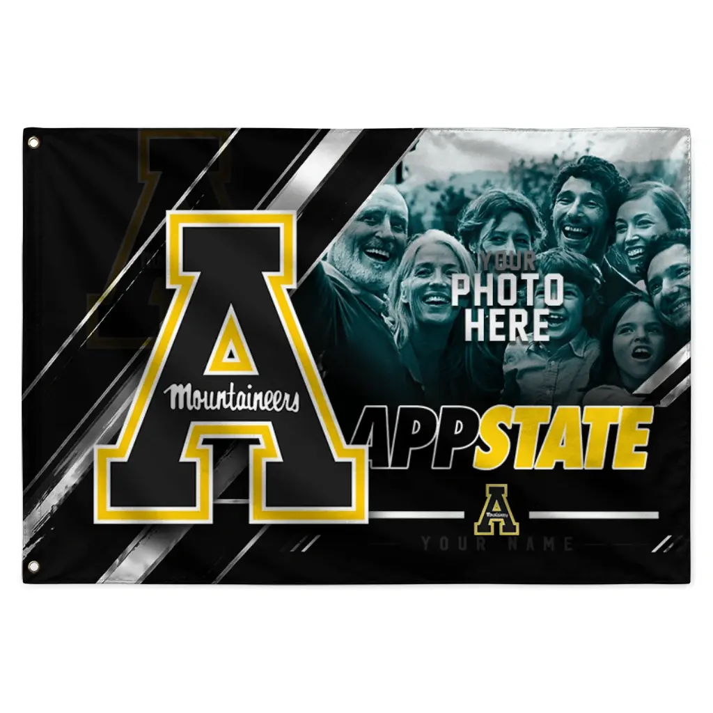 Appalachian State Mountaineers House Flag Personalized Diagonal Stripes Black Best Selling Appalachian State Mountaineers House Flag Personalized Diagonal Stripes Black Best Selling