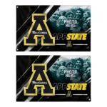 Appalachian State Mountaineers House Flag Personalized Diagonal Stripes Black Best Selling