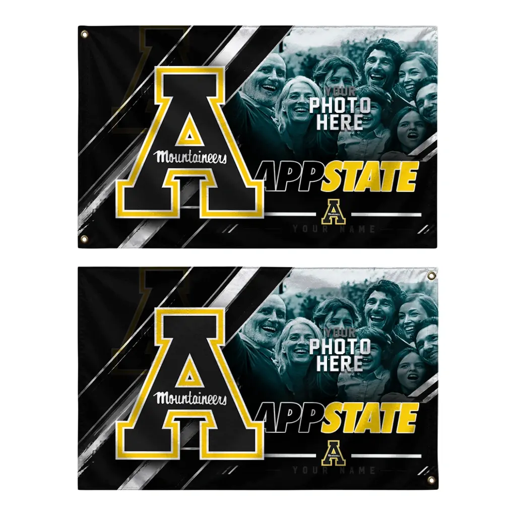 Appalachian State Mountaineers House Flag Personalized Diagonal Stripes Black Fashion Forward Appalachian State Mountaineers House Flag Personalized Diagonal Stripes Black Fashion Forward