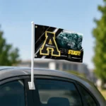 Appalachian State Mountaineers House Flag Personalized Diagonal Stripes Black Best Selling