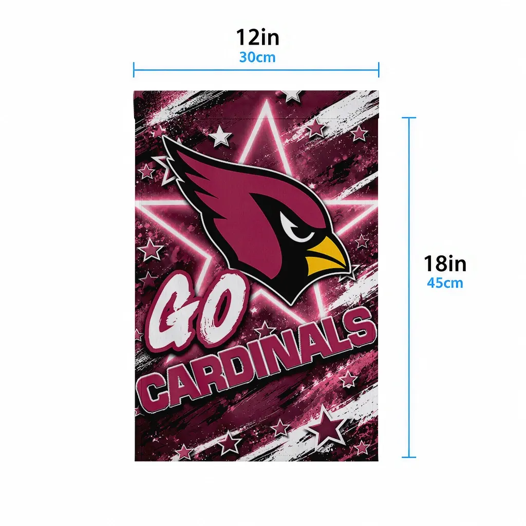 Arizona Cardinals Garden Flag Custom Glowing Star Red High Quality Arizona Cardinals Garden Flag Custom Glowing Star Red High Quality