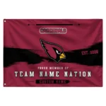 Arizona Cardinals House Flag Personalized Brushed Streaks Red Best Selling