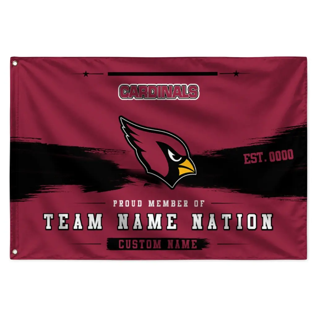 Arizona Cardinals House Flag Personalized Brushed Streaks Red Best Selling Arizona Cardinals House Flag Personalized Brushed Streaks Red Best Selling