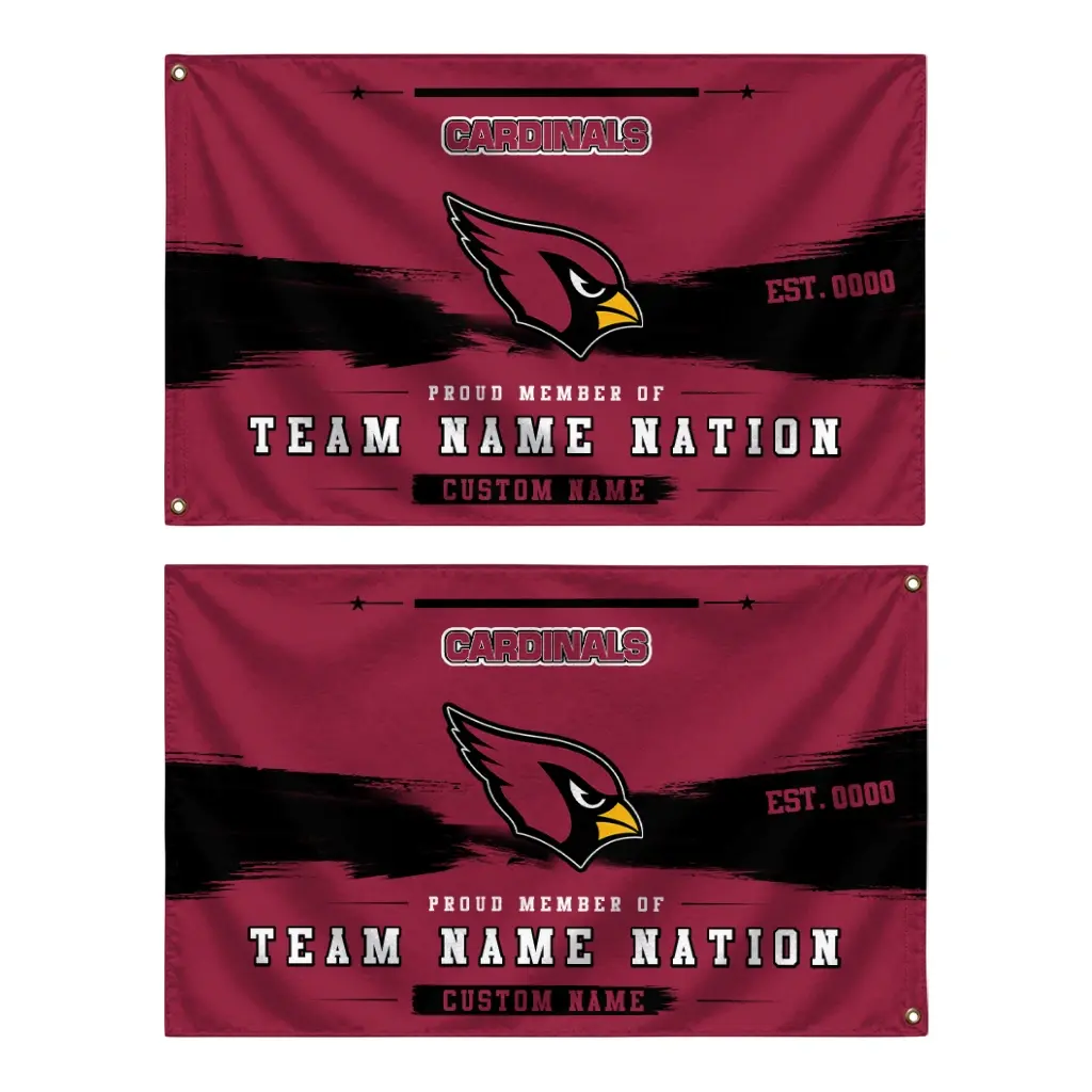 Arizona Cardinals House Flag Personalized Brushed Streaks Red Fashion Forward Arizona Cardinals House Flag Personalized Brushed Streaks Red Fashion Forward