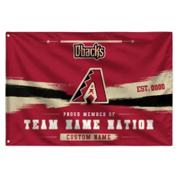 Arizona Diamondbacks House Flag Personalized Brushed Streaks Red Best Selling