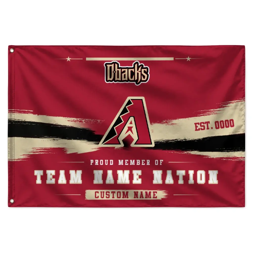 Arizona Diamondbacks House Flag Personalized Brushed Streaks Red Best Selling Arizona Diamondbacks House Flag Personalized Brushed Streaks Red Best Selling