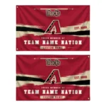 Arizona Diamondbacks House Flag Personalized Brushed Streaks Red Best Selling