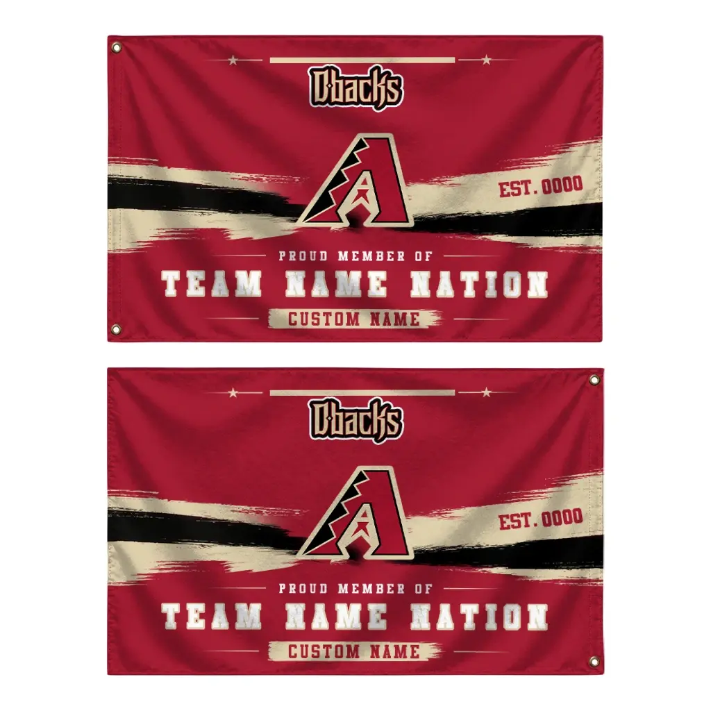 Arizona Diamondbacks House Flag Personalized Brushed Streaks Red Fashion Forward Arizona Diamondbacks House Flag Personalized Brushed Streaks Red Fashion Forward