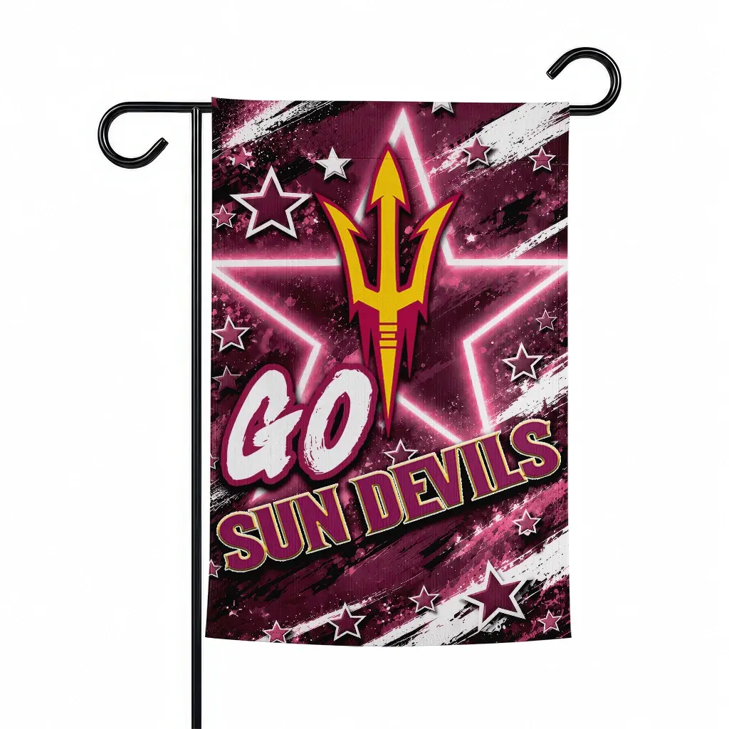 Arizona State Sun Devils Garden Flag Personalized Glowing Star Maroon Best Selling Arizona State Sun Devils Garden Flag Personalized Glowing Star Maroon Best Selling