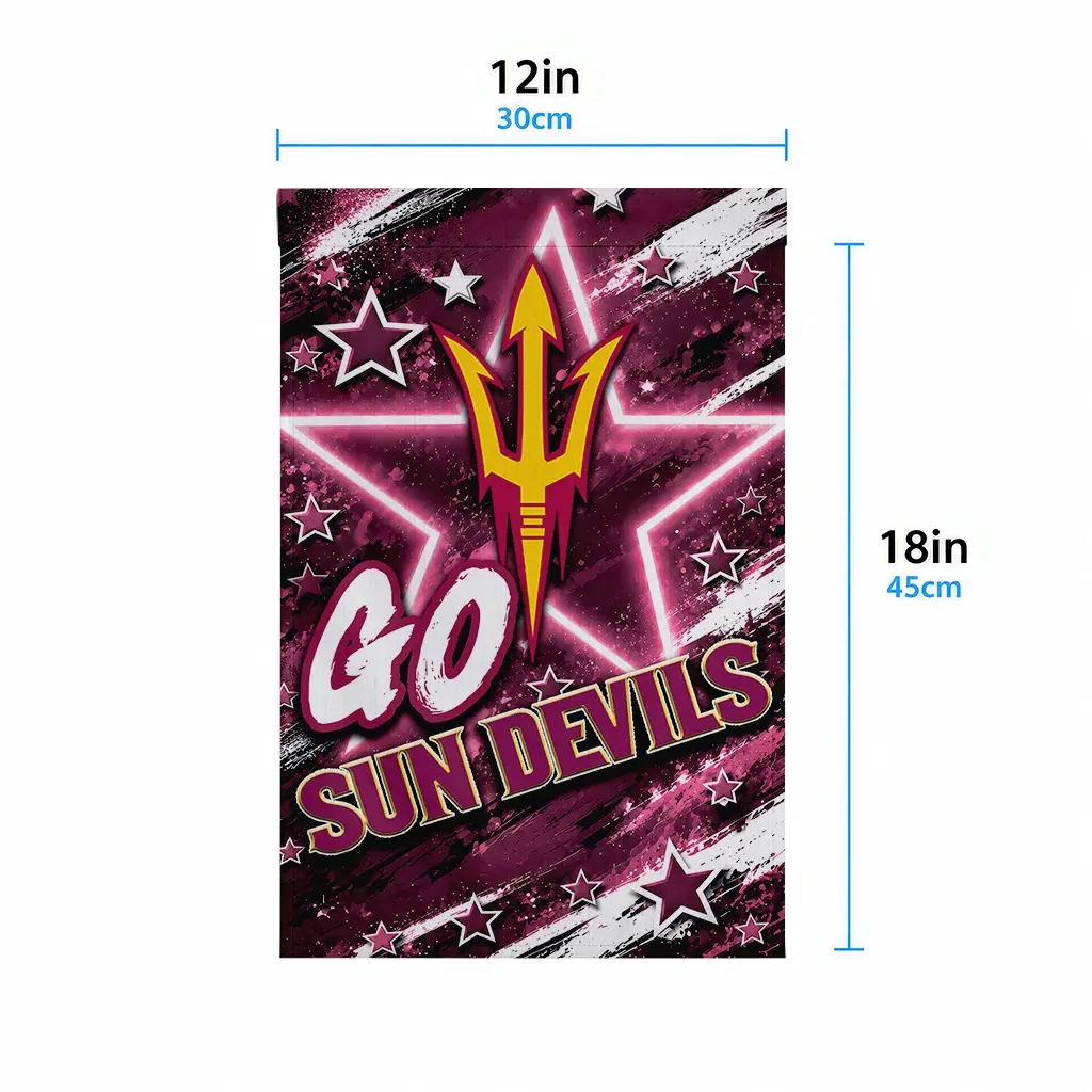 Arizona State Sun Devils Garden Flag Personalized Glowing Star Maroon High Quality Arizona State Sun Devils Garden Flag Personalized Glowing Star Maroon High Quality