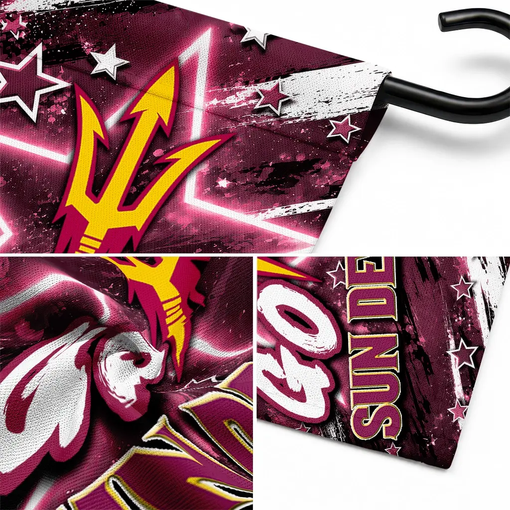 Arizona State Sun Devils Garden Flag Personalized Glowing Star Maroon Latest Model Arizona State Sun Devils Garden Flag Personalized Glowing Star Maroon Latest Model