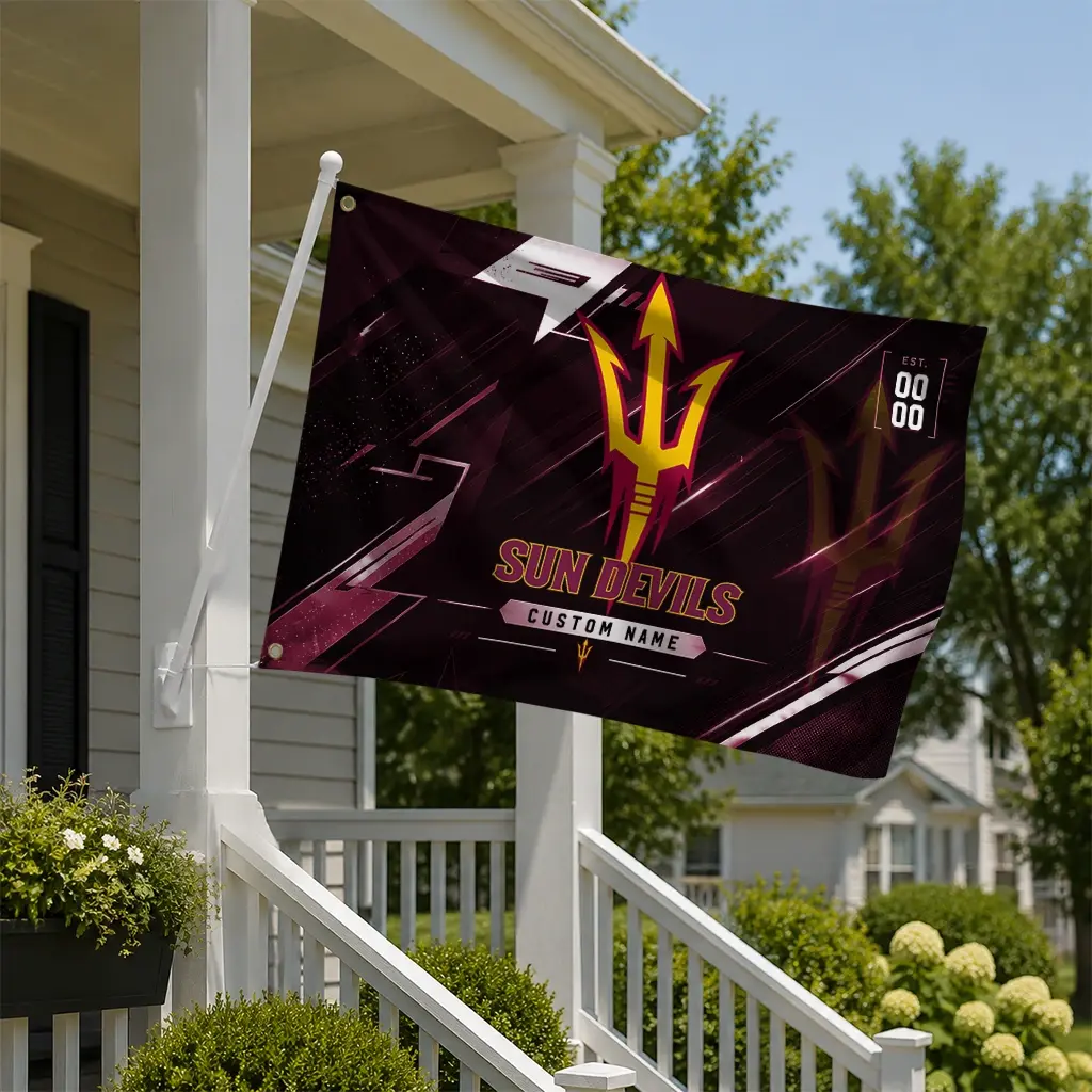 Arizona State Sun Devils House Flag Custom Speed Slashes Maroon New Arrival Arizona State Sun Devils House Flag Custom Speed Slashes Maroon New Arrival