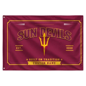 Arizona State Sun Devils House Flag Customized Ornate Border Maroon Best Selling