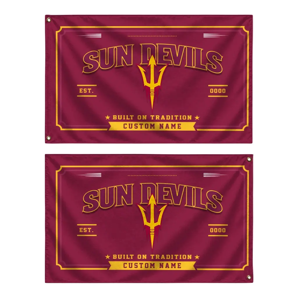 Arizona State Sun Devils House Flag Customized Ornate Border Maroon Fashion Forward Arizona State Sun Devils House Flag Customized Ornate Border Maroon Fashion Forward