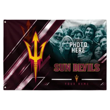 Arizona State Sun Devils House Flag Personalized Diagonal Stripes Maroon Best Selling