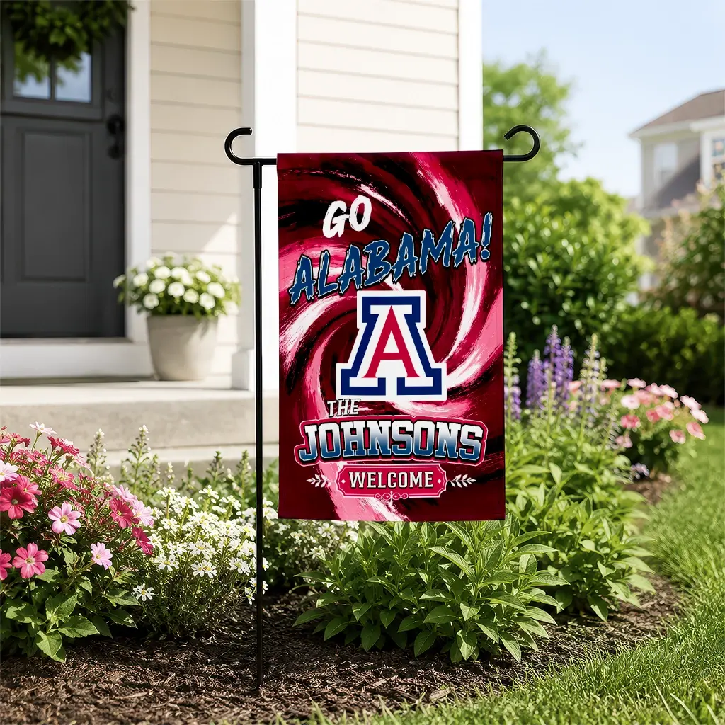 Arizona Wildcats Garden Flag Custom Swirl Vortex Red New Arrival Arizona Wildcats Garden Flag Custom Swirl Vortex Red New Arrival