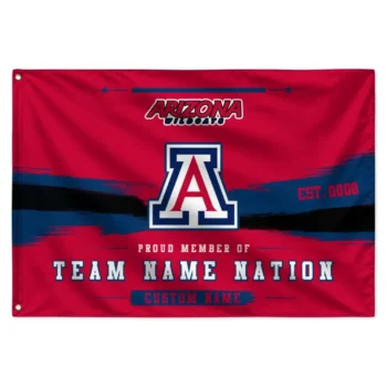 Arizona Wildcats House Flag Personalized Brushed Streaks Red Best Selling