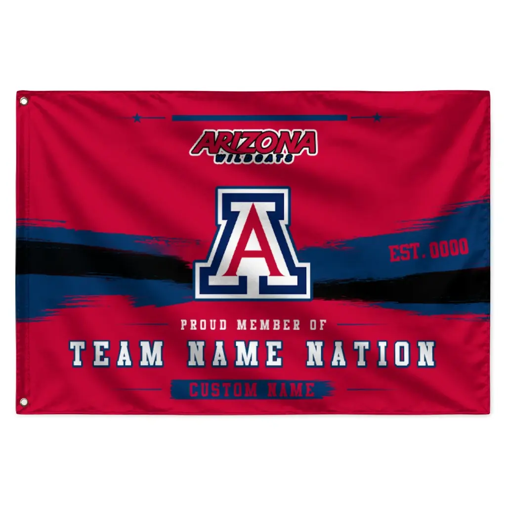 Arizona Wildcats House Flag Personalized Brushed Streaks Red Best Selling Arizona Wildcats House Flag Personalized Brushed Streaks Red Best Selling