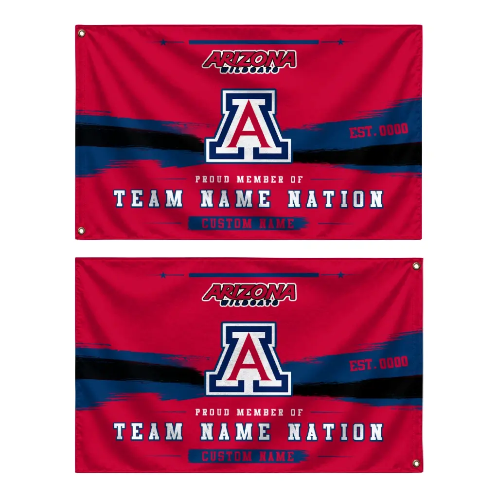 Arizona Wildcats House Flag Personalized Brushed Streaks Red Fashion Forward Arizona Wildcats House Flag Personalized Brushed Streaks Red Fashion Forward