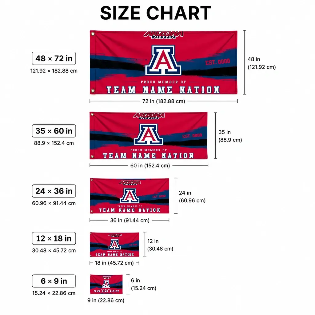 Arizona Wildcats House Flag Personalized Brushed Streaks Red High Quality Arizona Wildcats House Flag Personalized Brushed Streaks Red High Quality
