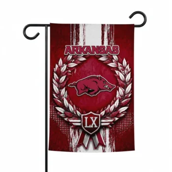 Arkansas Razorbacks Garden Flag Customized Laurel Wreath Red Best Selling