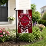 Arkansas Razorbacks Garden Flag Customized Laurel Wreath Red Best Selling