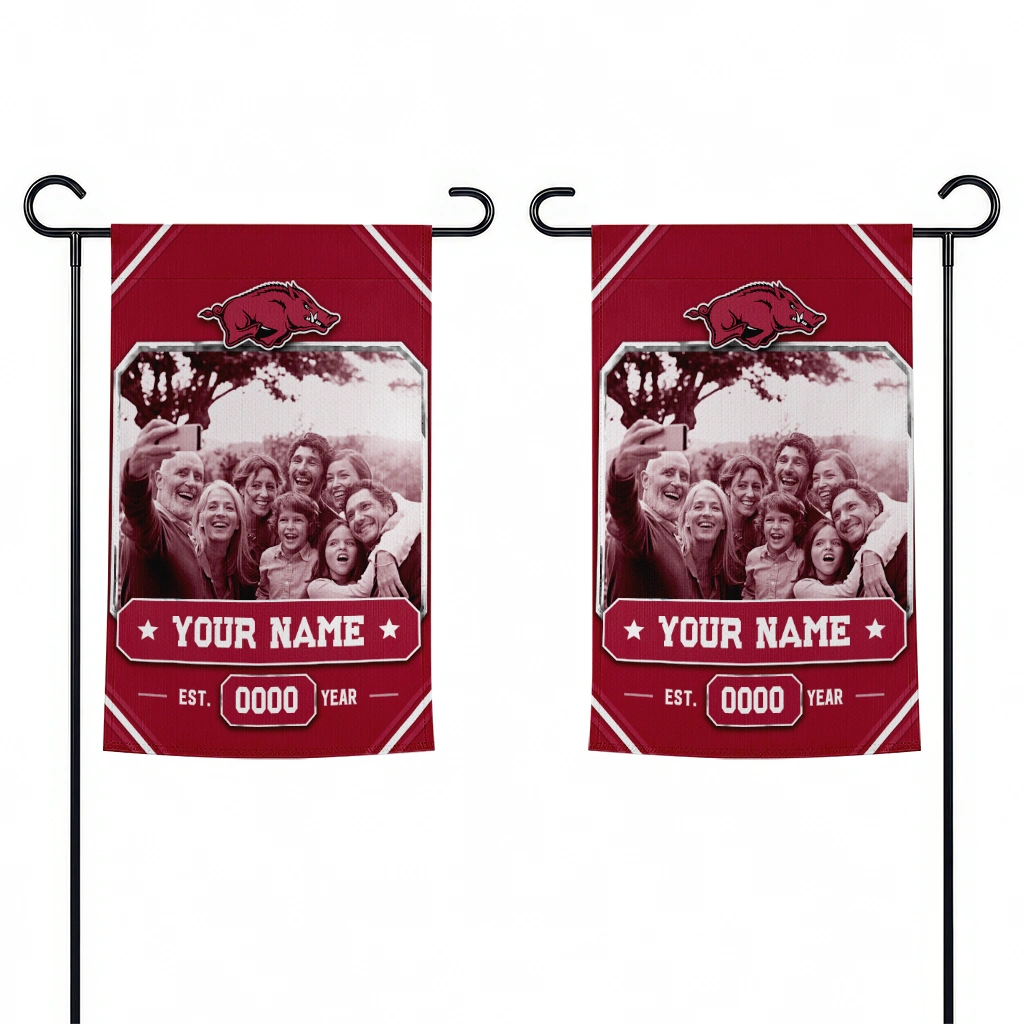 arkansas-razorbacks-garden-flag-customized-photo-frame-red-fashion-forward.webp