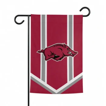 Arkansas Razorbacks Garden Flag Personalized Chevron Stripes Red Best Selling