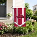 Arkansas Razorbacks Garden Flag Personalized Chevron Stripes Red Best Selling