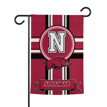 Arkansas Razorbacks Garden Flag Personalized Circle Medallion Red Best Selling