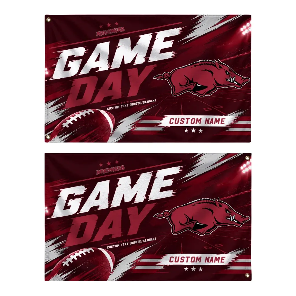 Arkansas Razorbacks House Flag Custom Action Streaks Red Fashion Forward Arkansas Razorbacks House Flag Custom Action Streaks Red Fashion Forward