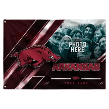 Arkansas Razorbacks House Flag Custom Diagonal Stripes Red Best Selling