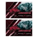 Arkansas Razorbacks House Flag Custom Diagonal Stripes Red Best Selling