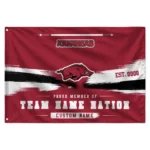 Arkansas Razorbacks House Flag Personalized Brushed Streaks Red Best Selling