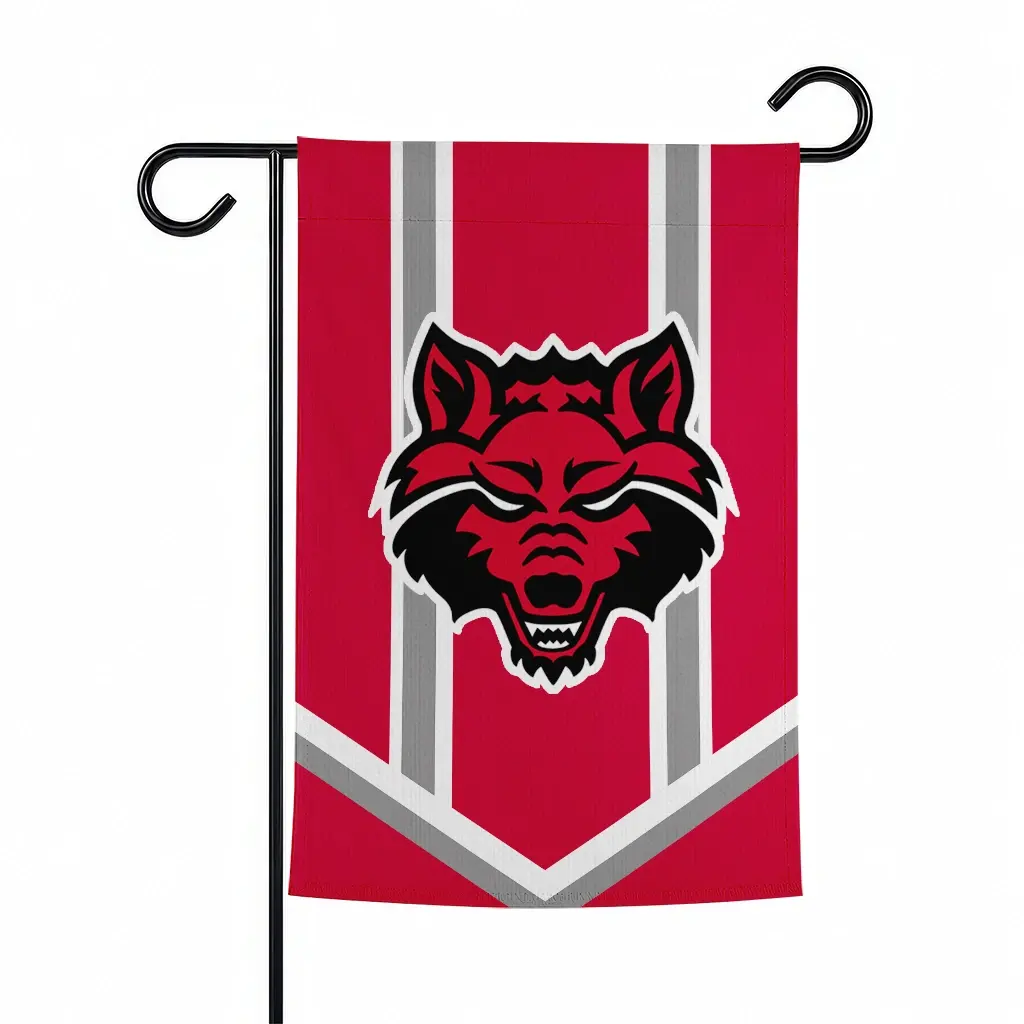 Arkansas State Red Wolves Garden Flag Custom Chevron Stripes Scarlet Best Selling Arkansas State Red Wolves Garden Flag Custom Chevron Stripes Scarlet Best Selling