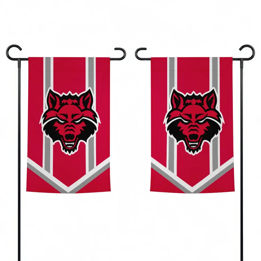 Arkansas State Red Wolves Garden Flag Custom Chevron Stripes Scarlet Fashion Forward Arkansas State Red Wolves Garden Flag Custom Chevron Stripes Scarlet Fashion Forward