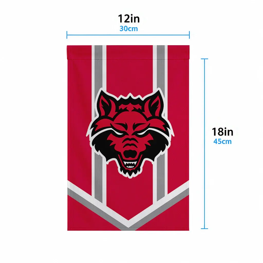 Arkansas State Red Wolves Garden Flag Custom Chevron Stripes Scarlet High Quality Arkansas State Red Wolves Garden Flag Custom Chevron Stripes Scarlet High Quality