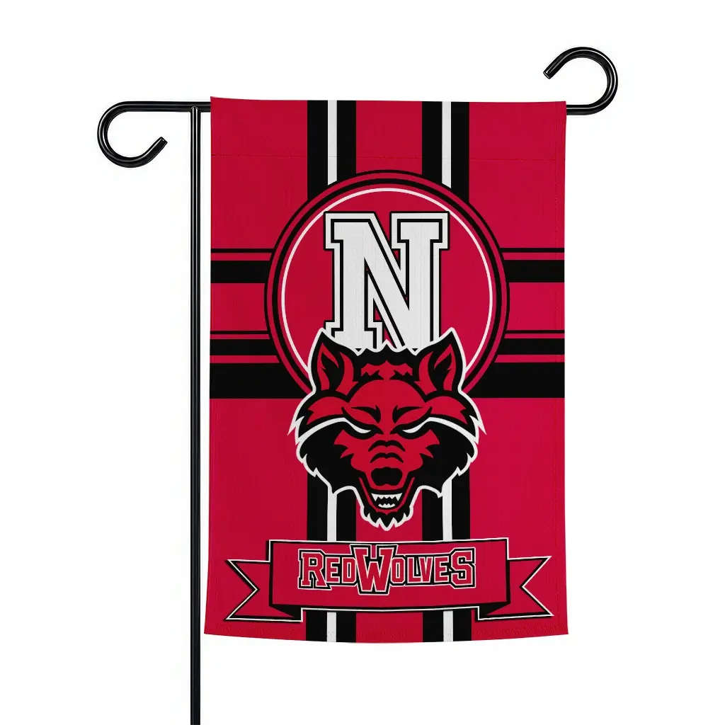 Arkansas State Red Wolves Garden Flag Custom Circle Medallion Scarlet Best Selling Arkansas State Red Wolves Garden Flag Custom Circle Medallion Scarlet Best Selling