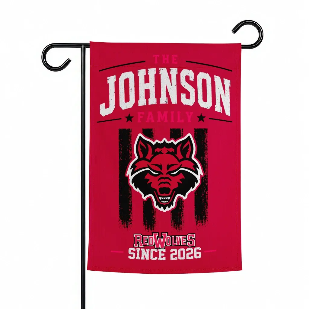 Arkansas State Red Wolves Garden Flag Personalized Distressed Stripes Scarlet Best Selling Arkansas State Red Wolves Garden Flag Personalized Distressed Stripes Scarlet Best Selling