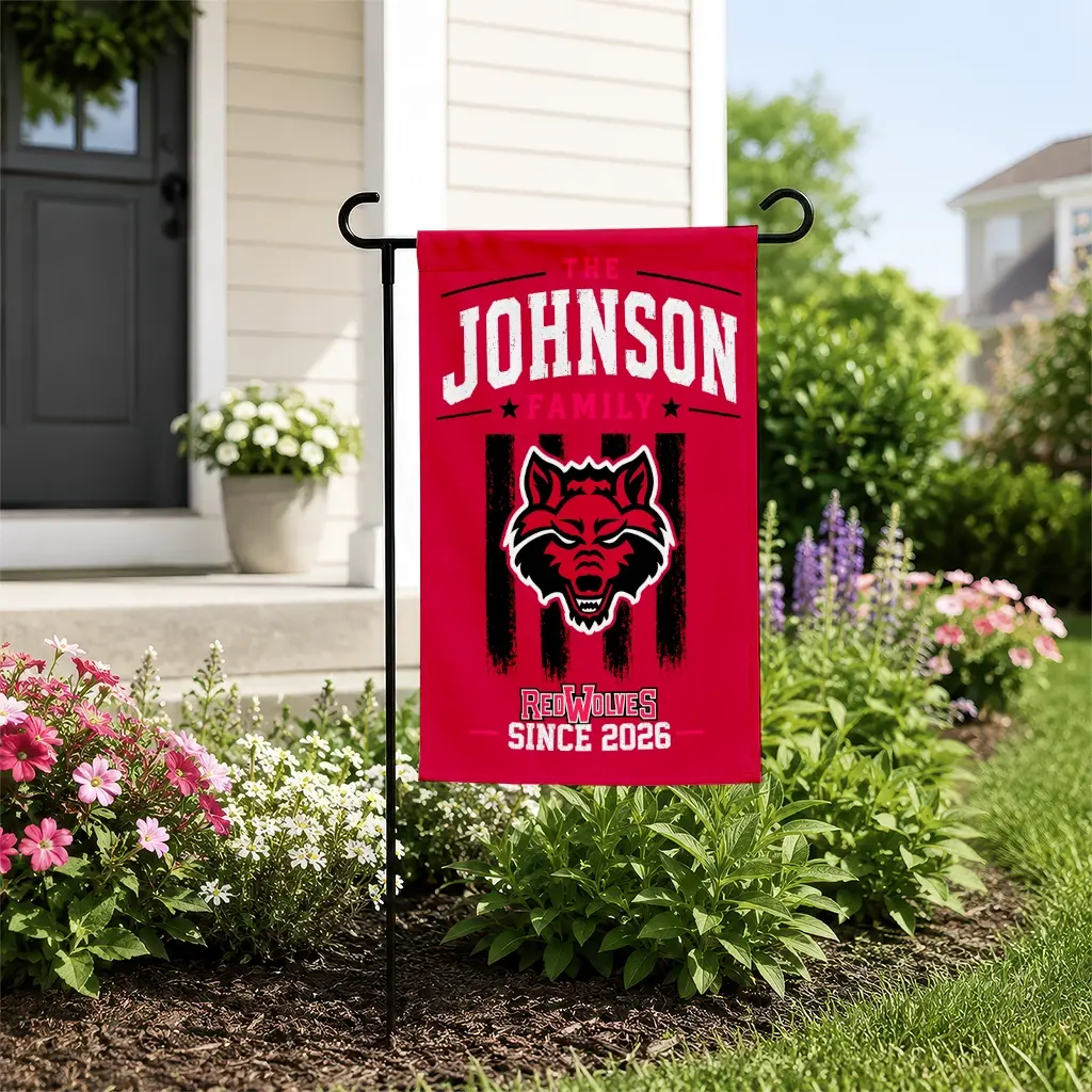 Arkansas State Red Wolves Garden Flag Personalized Distressed Stripes Scarlet New Arrival Arkansas State Red Wolves Garden Flag Personalized Distressed Stripes Scarlet New Arrival