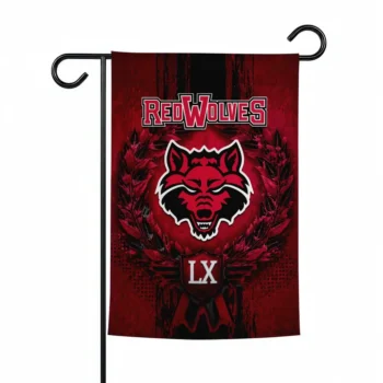 Arkansas State Red Wolves Garden Flag Personalized Laurel Wreath Scarlet Best Selling