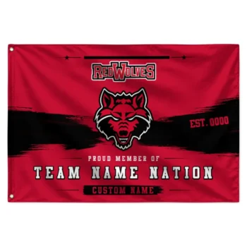 Arkansas State Red Wolves House Flag Custom Brushed Streaks Scarlet Best Selling