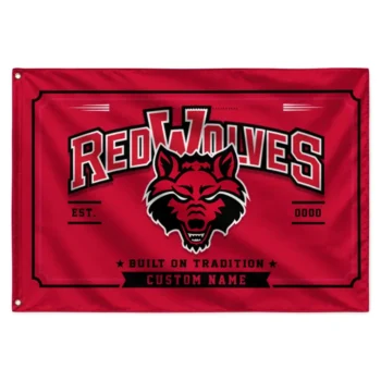 Arkansas State Red Wolves House Flag Custom Ornate Border Scarlet Best Selling