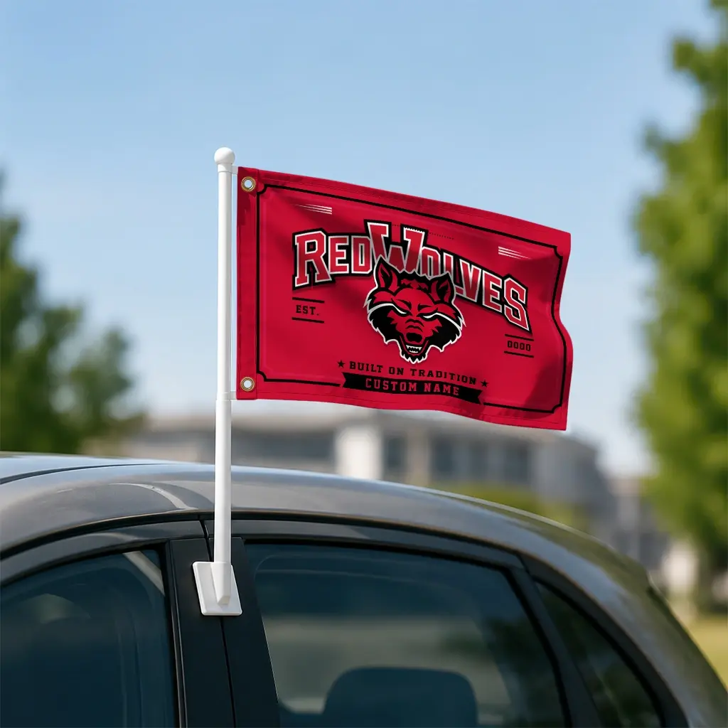 Arkansas State Red Wolves House Flag Custom Ornate Border Scarlet Latest Model Arkansas State Red Wolves House Flag Custom Ornate Border Scarlet Latest Model